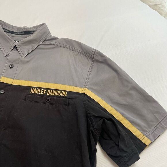 Harley Davidson VTG Men’s Embroidered Grey Button Up Shirt Size 3XL - Picture 3 of 7